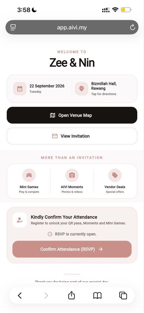 AIVI guest invitation experience